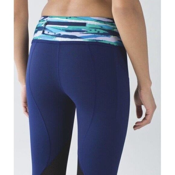 Lululemon Pace Rival Cropped Leggings Pants Hero Blue / Seven Wonders Multi Sz 8 - Picture 10 of 12